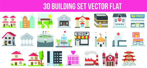 set vector of houses