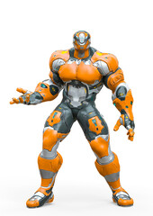 Fototapeta premium futuristic astronaut is standing up in white background