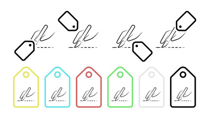 Arm, surgery, beauty, scalpel hand drawn vector icon in tag set illustration for ui and ux, website or mobile application