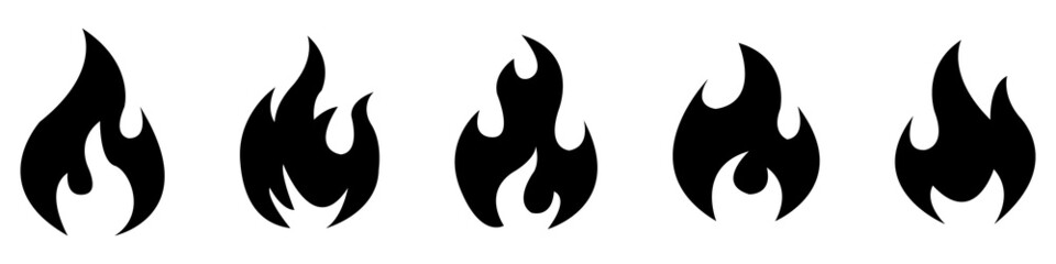 Fire icons for design. concept flame, fire, icon, vector illustration in flat style