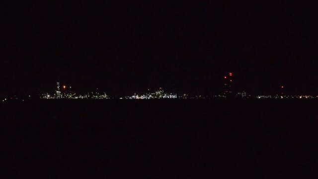 A night scene of Navodari industrial city view in Constanta