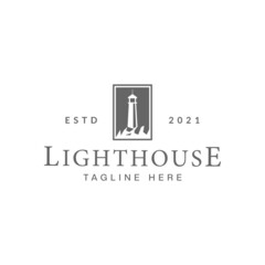 Obraz premium lighthouse logo design vector. logo template