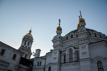 The Great Lavra Bell Tower and Refectory Church on the territory of Kyiv Pechersk Lavra, also known as Monastery of the Caves, is a historic Orthodox Christian monastery. Ukraine