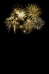 Holiday background with fireworks for Christmas - 465618850
