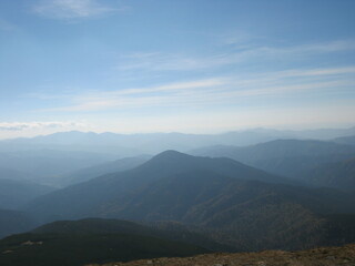 mountains in the morning