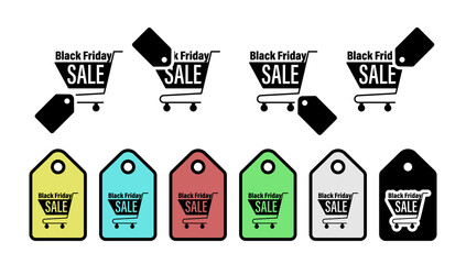 Black friday sale abstract vector illustration for your business artwork on white background vector icon in tag set illustration for ui and ux, website or mobile application