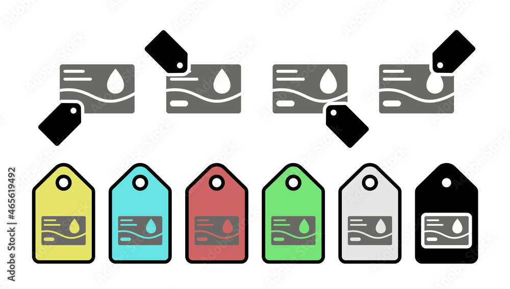 Poster id card vector icon in tag set illustration for ui and ux, website or mobile application