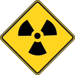 Yellow radiation / radioactiv warning sign
