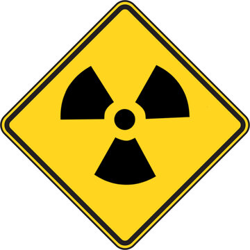 Yellow radiation / radioactiv warning sign