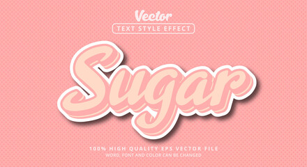 Editable text effect, Sugar text on comic color layered style