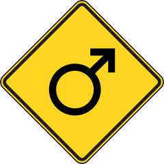 Yellow male symbols sign icon