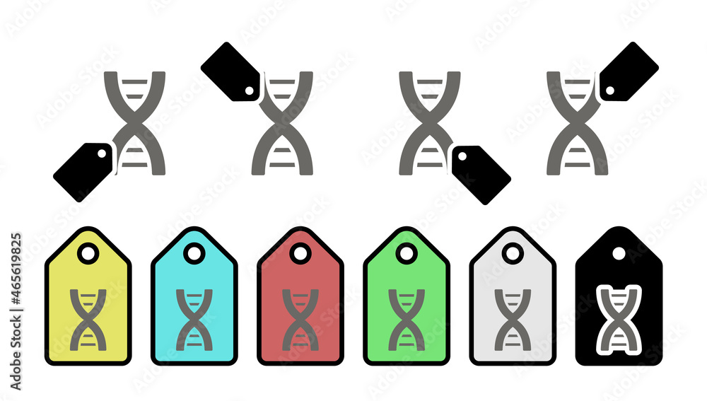 Poster dna vector icon in tag set illustration for ui and ux, website or mobile application