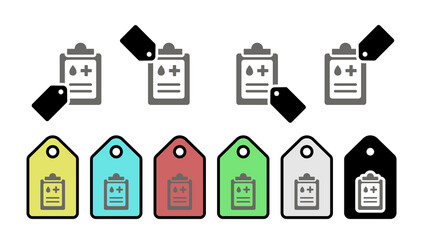 Health report vector icon in tag set illustration for ui and ux, website or mobile application 