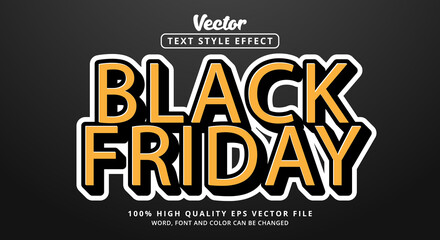 Editable text effect, Black Friday text with modern color style