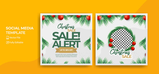 Trendy Christmas sale Background for social media post collection template design vector