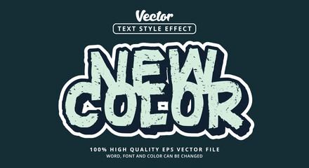 Editable text effect, New Color text with modern color style
