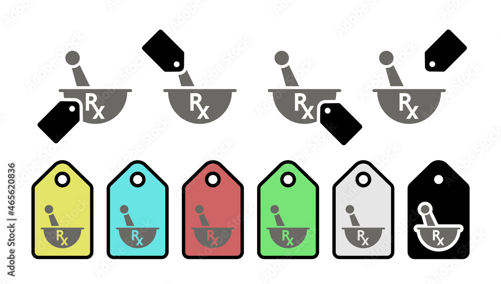 Poster rx vector icon in tag set illustration for ui and ux, website or mobile application