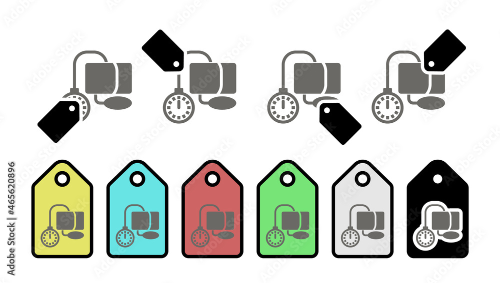Poster diagnostic vector icon in tag set illustration for ui and ux, website or mobile application