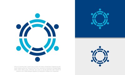 Obraz premium Human Resources Consulting Company, Global Community Logo. 