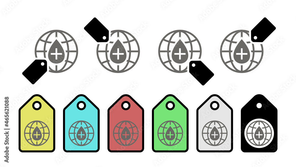 Poster globe vector icon in tag set illustration for ui and ux, website or mobile application