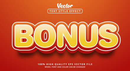 Bonus text with orange , Editable text effect