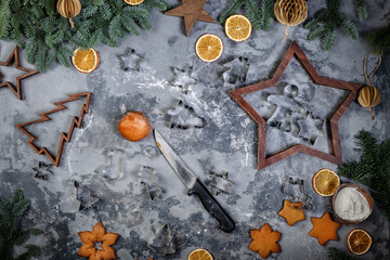 The process of making cookies and gingerbread at home.