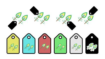 Dreamcatcher color vector icon in tag set illustration for ui and ux, website or mobile application