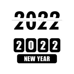 2022 new year logo text design set. 2022 number design template. Calendar simple icon. Modern abstract banner. Vector graphic illustartiom isolated on white background