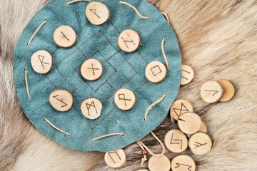 Fototapeta premium Handmade runes for fortunetelling