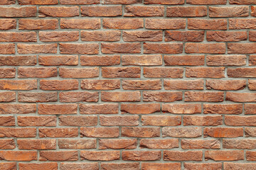 Vintage orange brick wall, large size, brick background