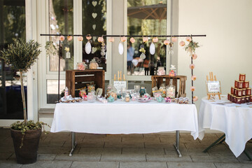 Beautiful candy bar at a wedding