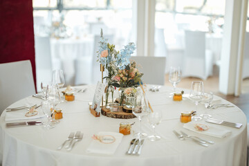 Beautiful wedding location and table decoration