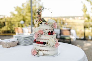 Beautiful wedding cake close-up
