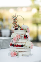Beautiful wedding cake close-up