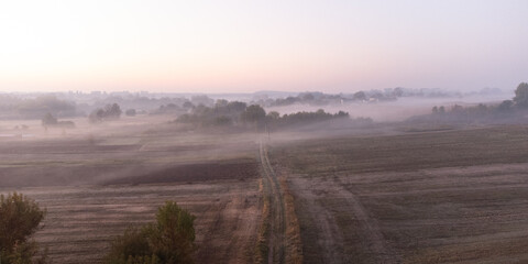 morning fog in the countryside
