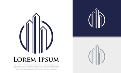 Real Estate Logo. Luxury Logo. Construction Architecture Building Logo Design Template Element.