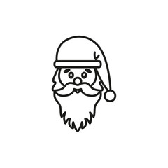 contour vector Santa Claus icon. Santa Claus face. Christmas card template