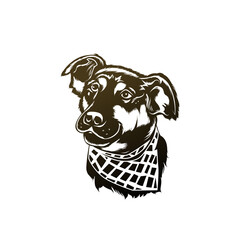 Dog head vector sketch on a white background. Vector logo and icon