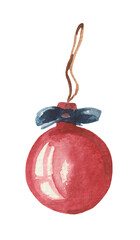 Christmas tree toy - a red ball for a Christmas tree - an ideal decor for the New Year and Christmas.