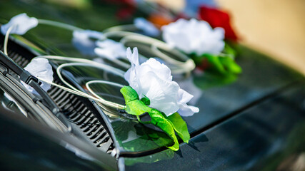 Dekoracja Samochód ślub wesele para młoda © Tymoteusz