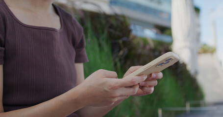 Woman use of smart phone at outdoor