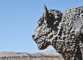 Bison Statue Closeup