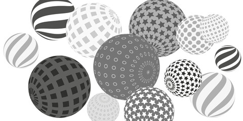Retro 3d illustration abstract balls, great design for any purposes.  Modern poster for cover design.  Vector technology background.  Background wall design.