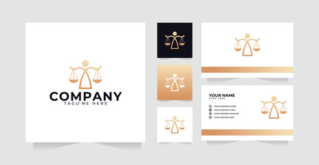 Legal logo design inspiration with pillar logo luxury design and business card