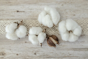 Picked cotton and crocheted ivory lace

