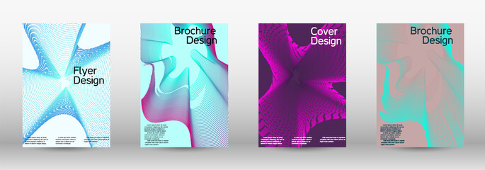 A set of modern abstract covers. Creative backgrounds from abstract lines to create a fashionable abstract cover, banner, poster, booklet.