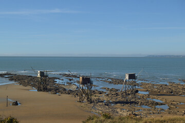 Carrelets en bord de mer