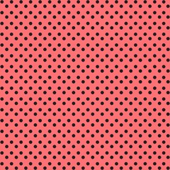 Black and Pink Polka Dot seamless pattern. Vector background.