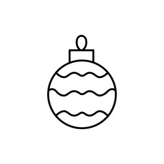 vector contour icon Christmas ball isolated on a white background