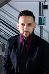 business man wearing black fashion clothes portrait
